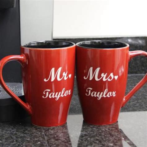 Engraved Mr And Mrs Coffee Mug Couples Customized Wedding Ts