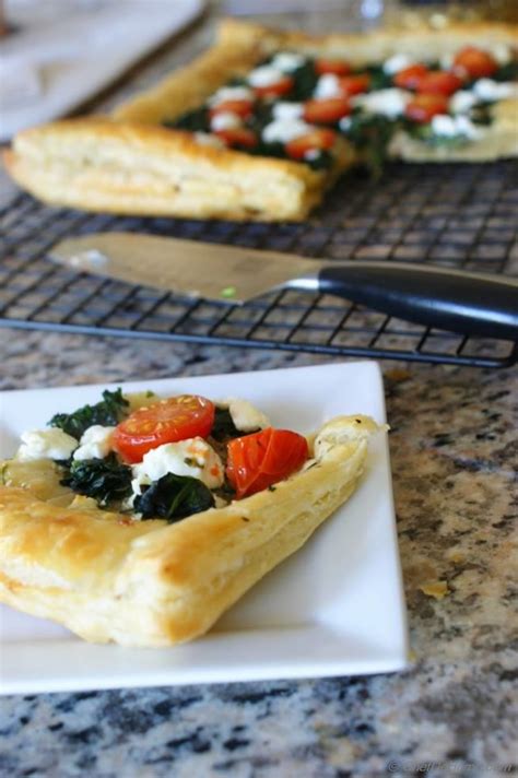 Cherry Tomato Goat Cheese And Spinach Puff Pastry Tarts Recipe