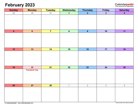 February Calendar Excel Get Calender Update