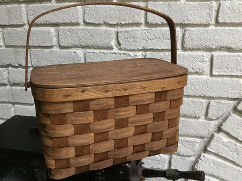 40 S Vintage Wood Slat Basket Baskerville Vermont Picnic