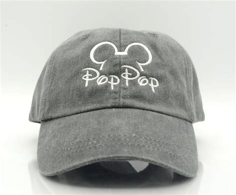 Pop Pop Hat Custom Text Mouse Head Hat Disney Baseball Caps Etsy