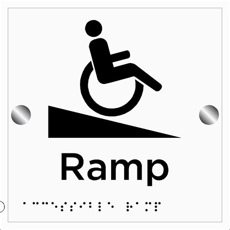 Accessible Ramp Sign Braille Signs