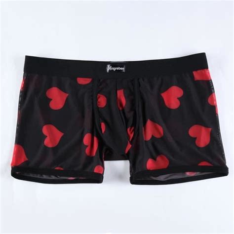 Boxer Shorty Culotte Sexy En Maille Taille Basse Pour Homme Imprim