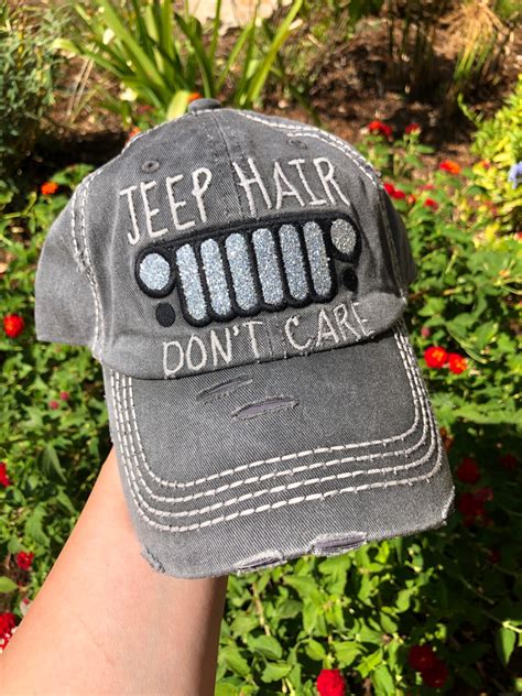 Jeep Hair Don’t Care ” Women’s Stylish Cap Gray Ale Accessories