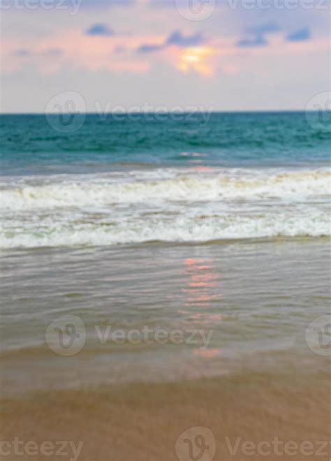 Beautiful colorful blurred sunset panorama Bentota Beach Sri Lanka ...