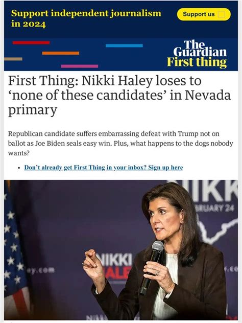 The Guardian Nikki Haley Loses To ‘none Of The Candidates In Nevada