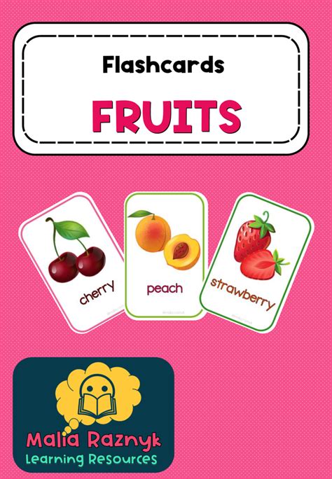 Flashcards de las frutas en inglés Fruit Flashcards material de la