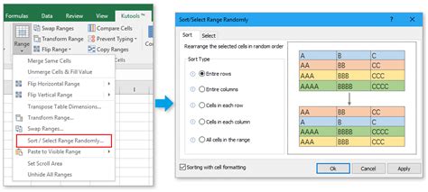 Quickly Sort Or Select Cells Rows And Columns Randomly In Excel