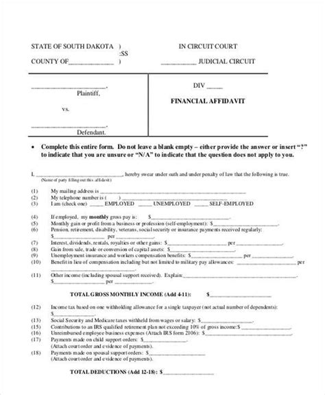 Divorce Affidavit Format Fill Online Printable Fillable Blank The