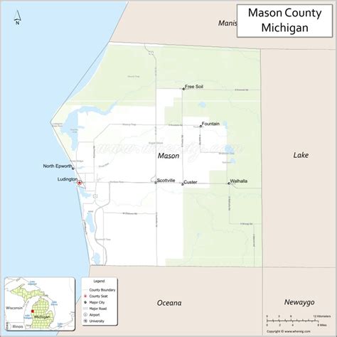 Mason County Map, Michigan - Where is Located, Cities, Population ...