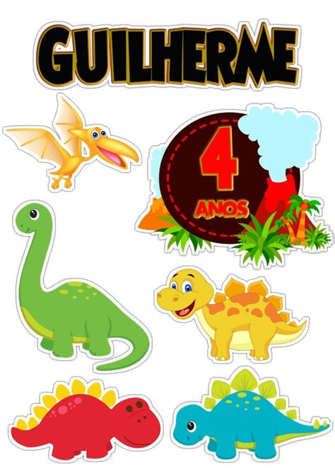 Pin On Topper De Bolo Dinosaur Cake Toppers Dinosaur Theme Party