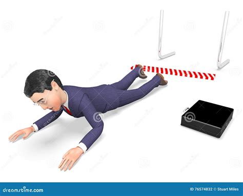 Hurdle Fail Means Lack of Success and Accident 3d Rendering Stock ...