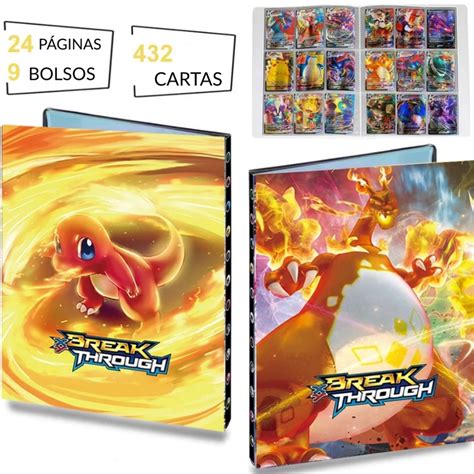 Álbum Charizard VMax Porta Cartas Pokémon 432 Cartas Shopee Brasil