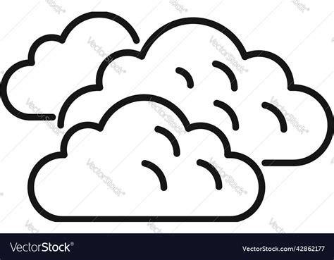 Cloudy sky icon outline rain cloud Royalty Free Vector Image