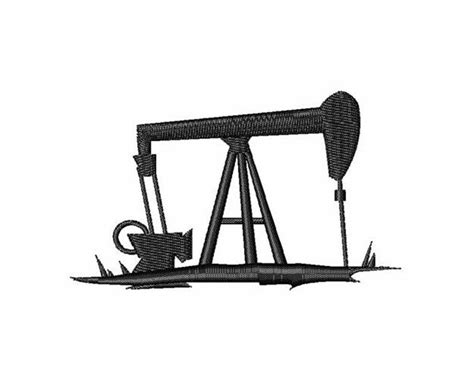 Oil Well Silhouette Machine Embroidery Design - Etsy