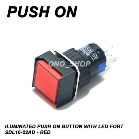 Jual Iluminated Push On Button With Led Fort Sdl Fd Red Di Lapak