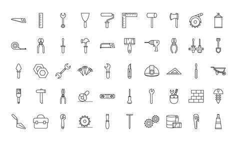 Tool Repair And Construction Icon Collection 1254873 Vector Art At Vecteezy