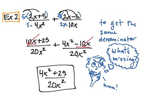 Sums And Differences Of Rational Expressions Math Algebra Sums