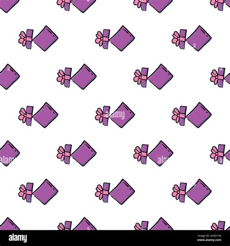 Purple Box Seamless Pattern On White Background Stock Vector Image