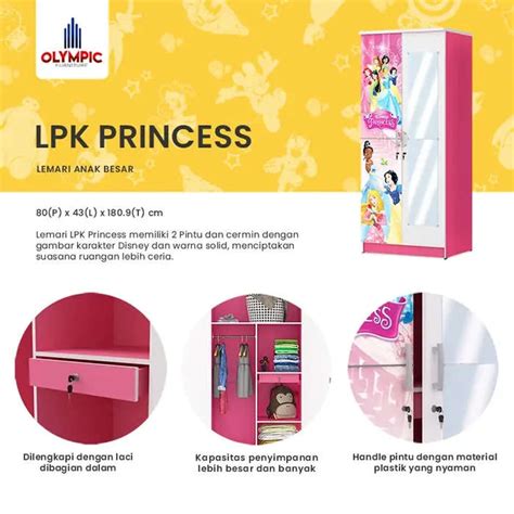 Lemari Pakaian Anak Olympic Karakter Lpk Princess Olympic Furniture