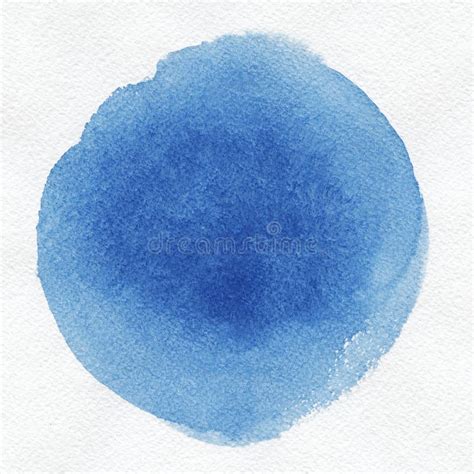 Watercolor Tache Bleue Abstraite Sur Le Papier Blanc D Aquarelle Image