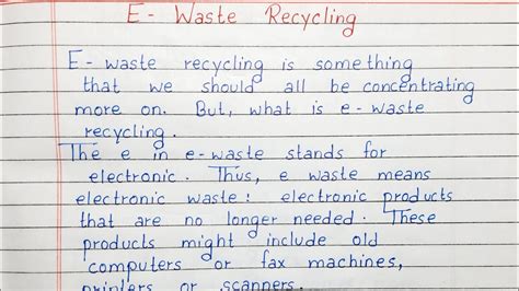 Write An Essay On E Waste Recycling Essay Writing English YouTube