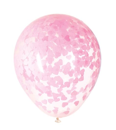 Transparente Ballons Mit Rosa Herz Konfetti St Ck