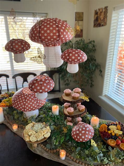 Cottage Core Baby Shower With Mushroom And Woodland Theme