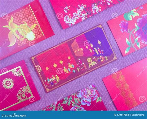 Red Envelope Hong Bao Or Ang Pao Red Pocket Or Lucky Money Variety