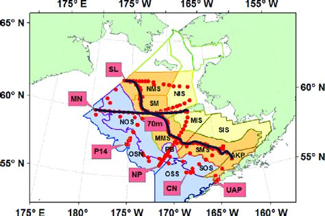 Cruise Track Showing CTD Station Positions Along Various Hydrographic