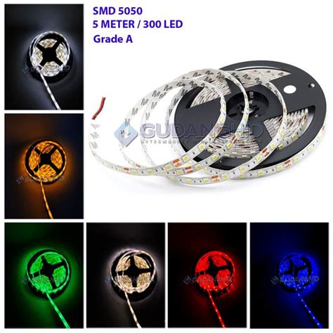 Jual Lampu LED Strip SMD 5050 12V 5 Meter Anti Air IP45 Outdoor Grade A