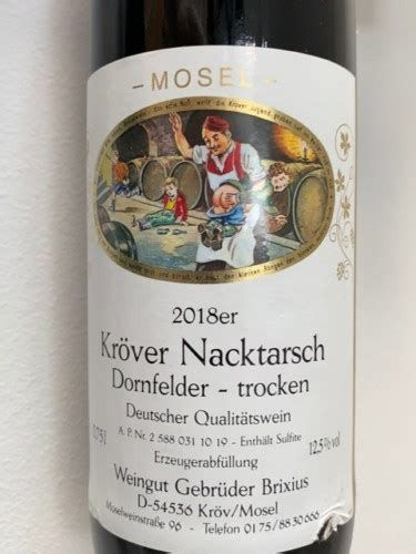 Weingut Brixius Kröver Nacktarsch Dornfelder Trocken Vivino Australia