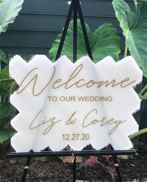 Custom Acrylic Wedding Welcome Sign 18x24 Wedding Acrylic Etsy