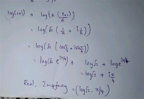 The Real And Imaginary Parts Of Log I N Begin Array