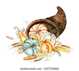 Watercolor Hand Painted Autumn Wreath Twig Stock Illustration