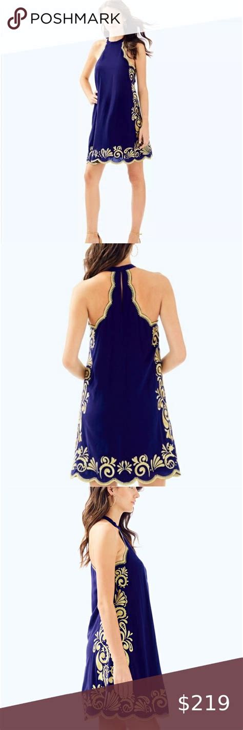 Lilly Pulitzer Navy And Gold Quinn Dress In 2024 Dress Beautiful