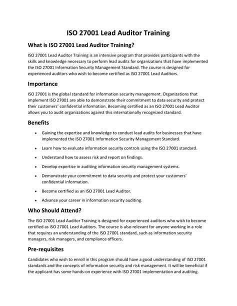 PPT ISO 27001 Lead Auditor Training Article Modify PowerPoint