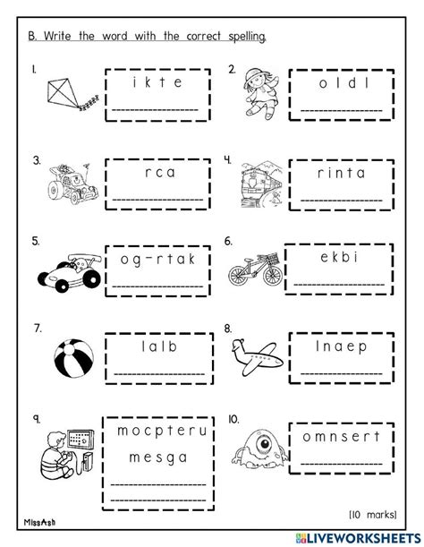 Test Year 1 English Worksheet Live Worksheets Worksheets Library