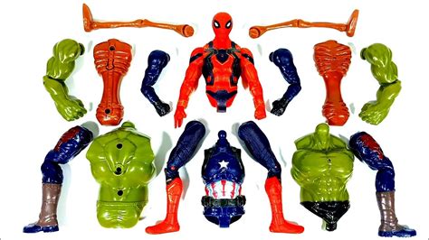 Merakit Mainan Spider Man Vs Captain America Vs Siren Head Vs Hulk