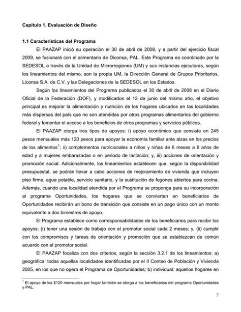 Descripci N De Las Caracter Sticas Del Programa