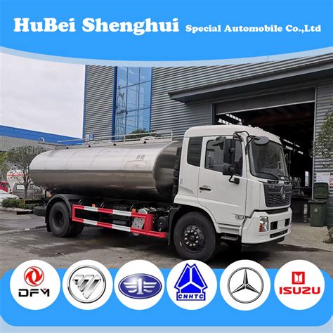 Dongfeng 6 Wheels 13000liters Milk Storage Insulated Tanker Delivery