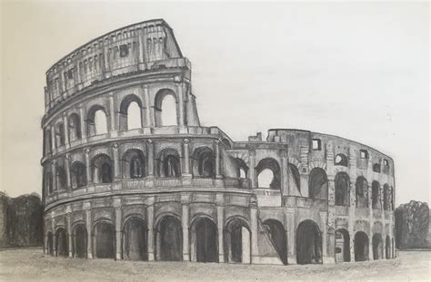 Coliseo de Roma, Lápiz, Dibujos, comprar arte original