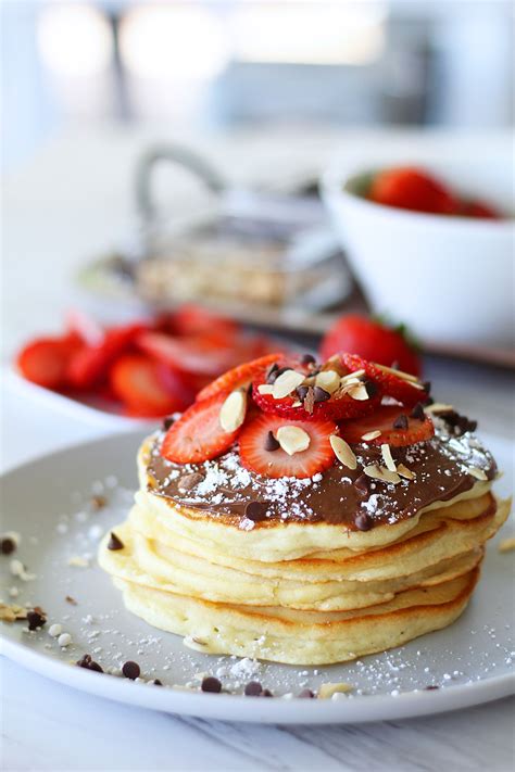 Fluffy Strawberry And Nutella Pancakes BriGeeski