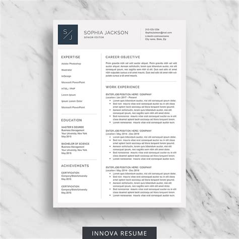 Modern Resume Template For Microsoft Word Innova Resume Modern