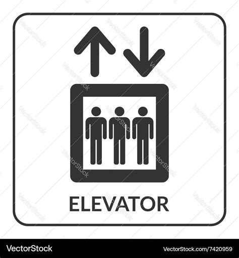 Elevator Icon Lift Symbol Royalty Free Vector Image