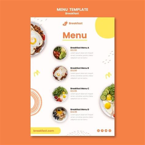 Free Psd Breakfast Menu Template