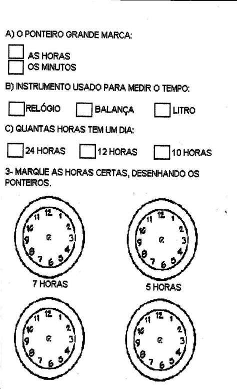 Medida De Tempo Atividades Escolares