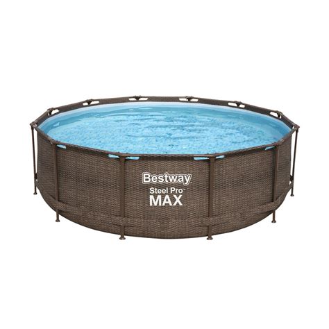 Piscina Tubolare Rotonda Staccabile Bestway Steel Pro Max In Rattan Con