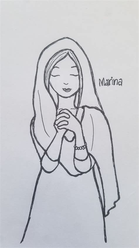 Praying Girl Sketch In 2024 Girl Drawing Easy Sketches Simple Face