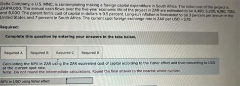 Solved Delta Company A U S Mnc Is Contemplating Making A Chegg